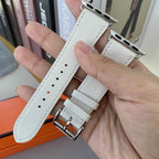 Vervangende leren band voor Apple Watch voor dames en heren wit