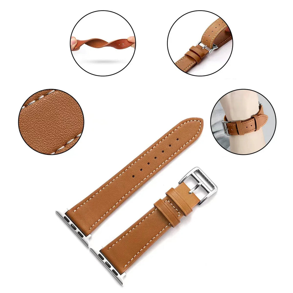 Vervangende leren band voor Apple Watch voor dames en heren