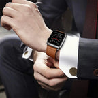 Vervangende leren band voor Apple Watch voor dames en heren bruin
