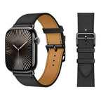 Vervangende leren band voor Apple Watch voor dames en heren zwart