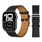 Vervangende leren band voor Apple Watch voor dames en heren zwart