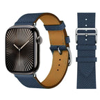 Vervangende leren band voor Apple Watch voor dames en heren blauw