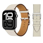 Vervangende leren band voor Apple Watch voor dames en heren wit