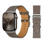 Vervangende leren band voor Apple Watch voor dames en heren grijs
