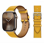 Vervangende leren band voor Apple Watch voor dames en heren geel
