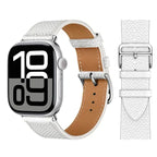 Vervangende leren band voor Apple Watch voor dames en heren wit