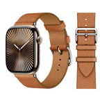 Vervangende leren band voor Apple Watch voor dames en heren bruin