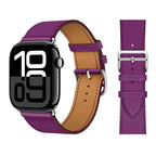 Vervangende leren band voor Apple Watch voor dames en heren paars