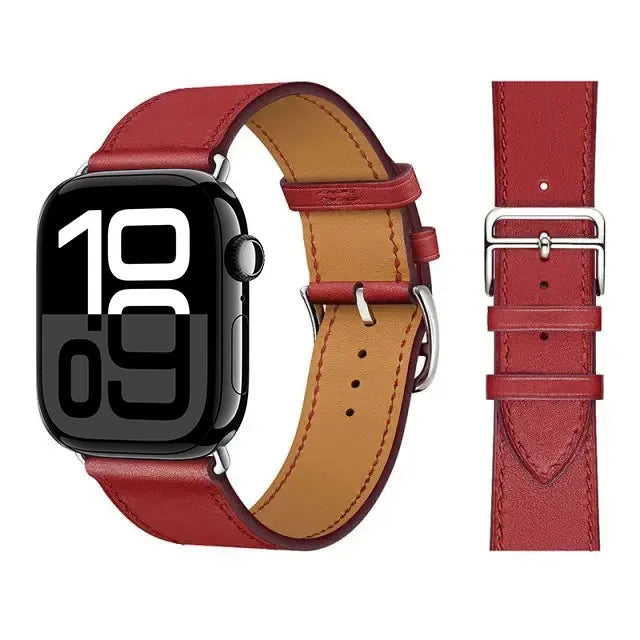 Vervangende leren band voor Apple Watch voor dames en heren rood