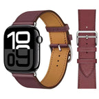 Vervangende leren band voor Apple Watch voor dames en heren paars