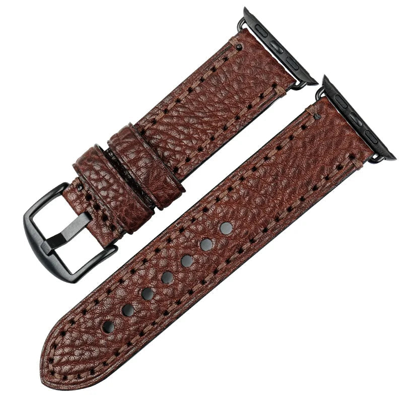 Vervangende band voor Apple Watch van bruin vintage leer