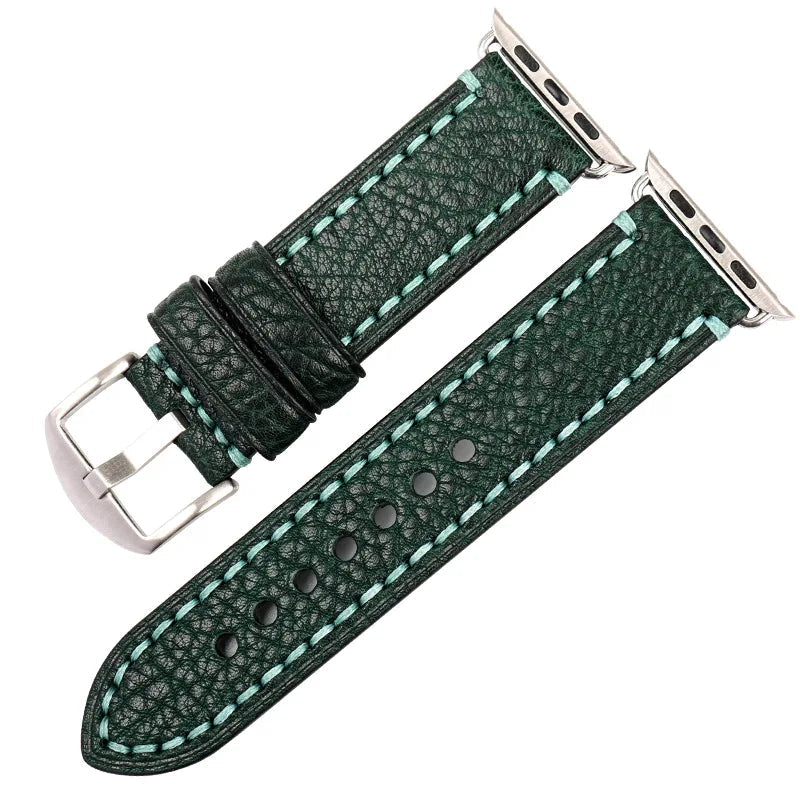 Vervangende band voor Apple Watch van groen vintage leer