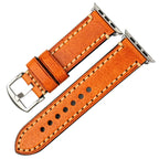 Vervangende band voor Apple Watch van oranje vintage leer