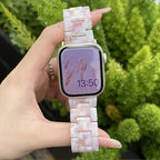 Vervangende band voor Apple Watch in wit-roze hars