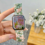 Vervangende band voor Apple Watch in groen en roze hars