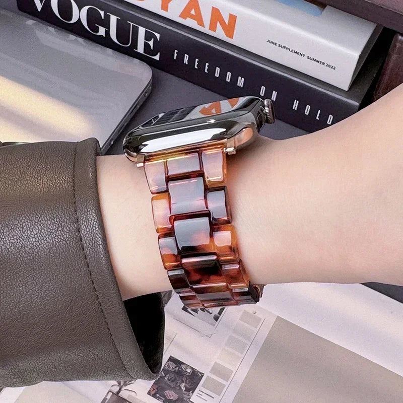 Vervangende band voor Apple Watch in bruine hars