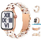 Vervangende band voor Apple Watch in wit en bruin hars
