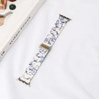 Vervangende band voor Apple Watch in wit en blauw hars
