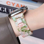 Vervangende band voor Apple Watch in roze-groen hars