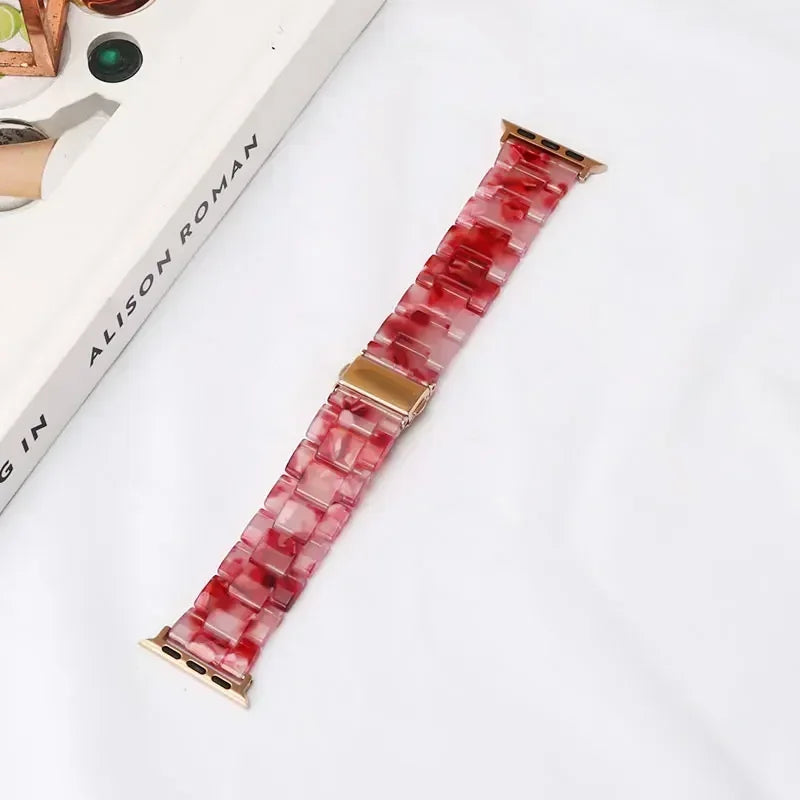 Vervangende band voor Apple Watch in rood en wit hars