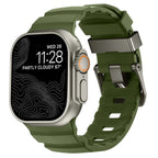 Vervangende band voor Apple Watch van dik groen silicone