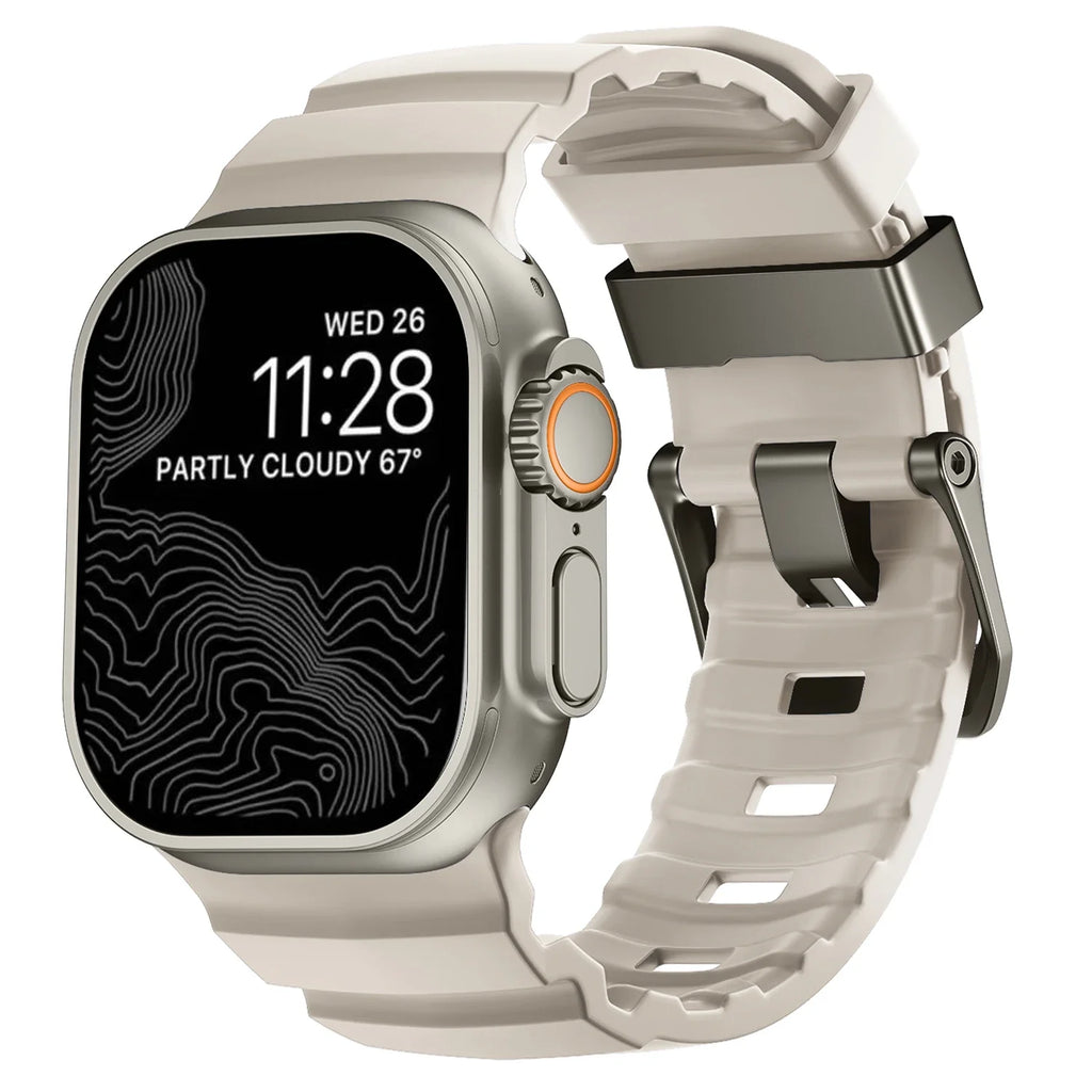 Vervangende band voor Apple Watch van dik wit silicone