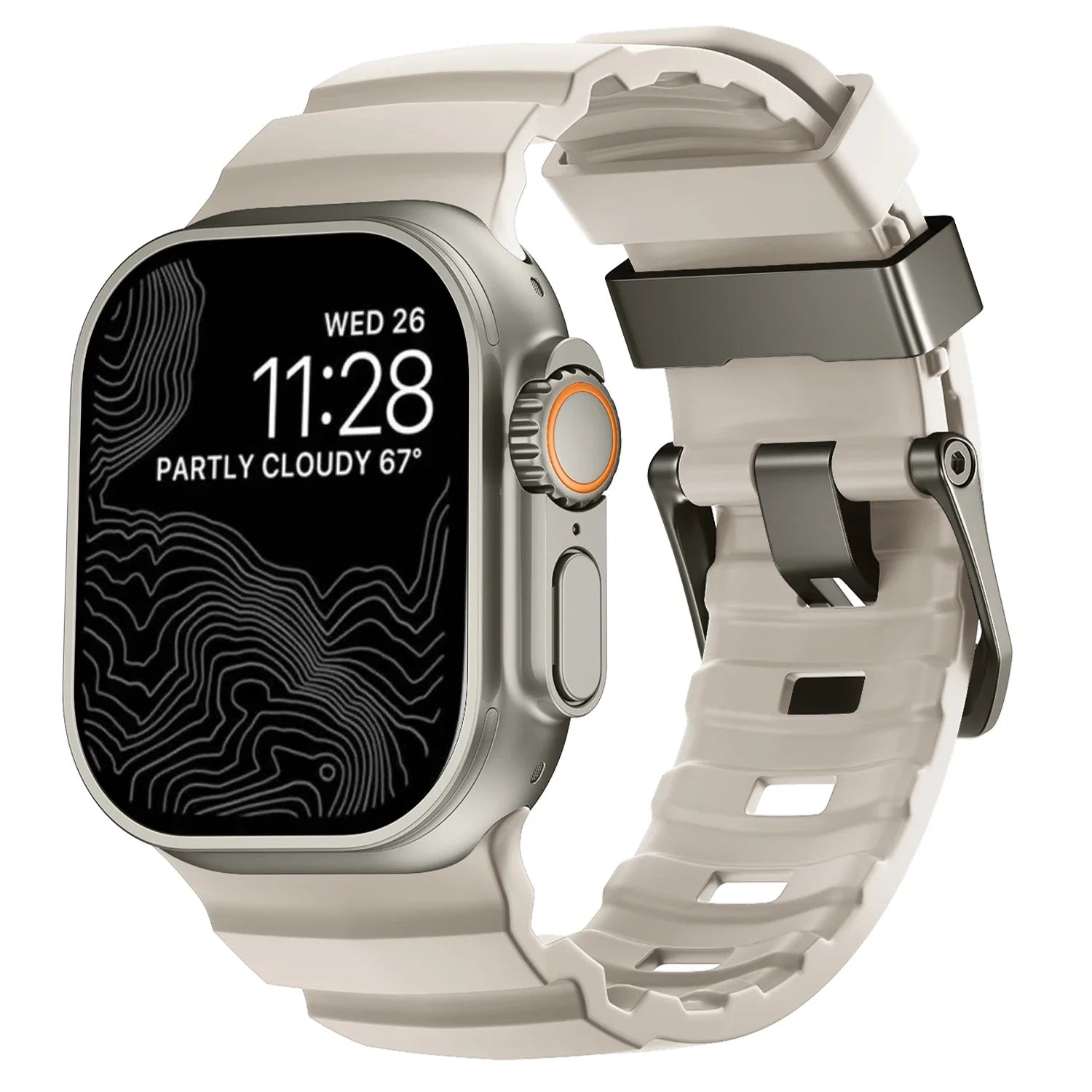 Vervangende band voor Apple Watch van dik wit silicone