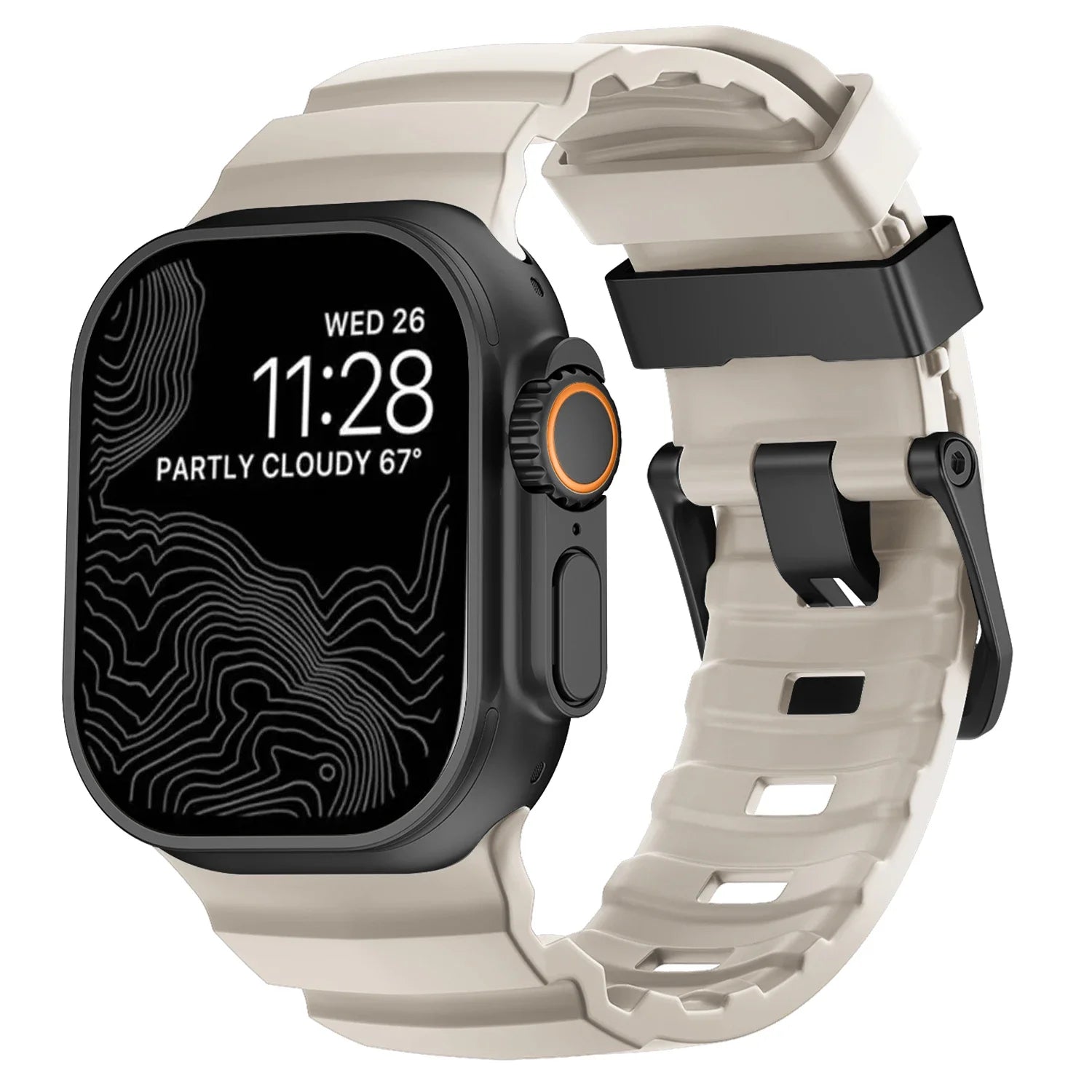 Vervangende band voor Apple Watch van dik wit silicone