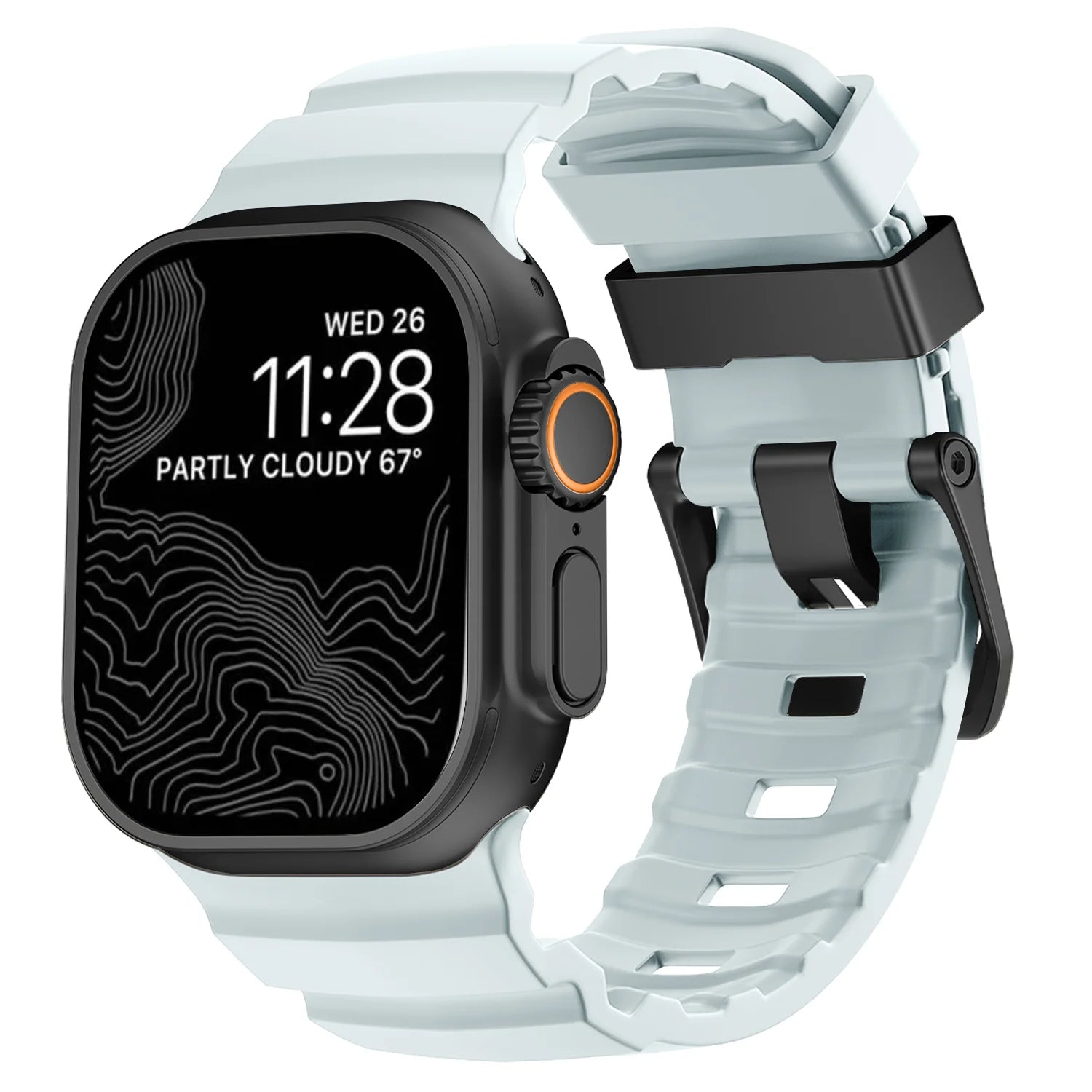 Vervangende band voor Apple Watch van dik blauw silicone