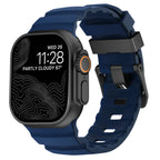 Vervangende band voor Apple Watch van dik nachtblauw silicone