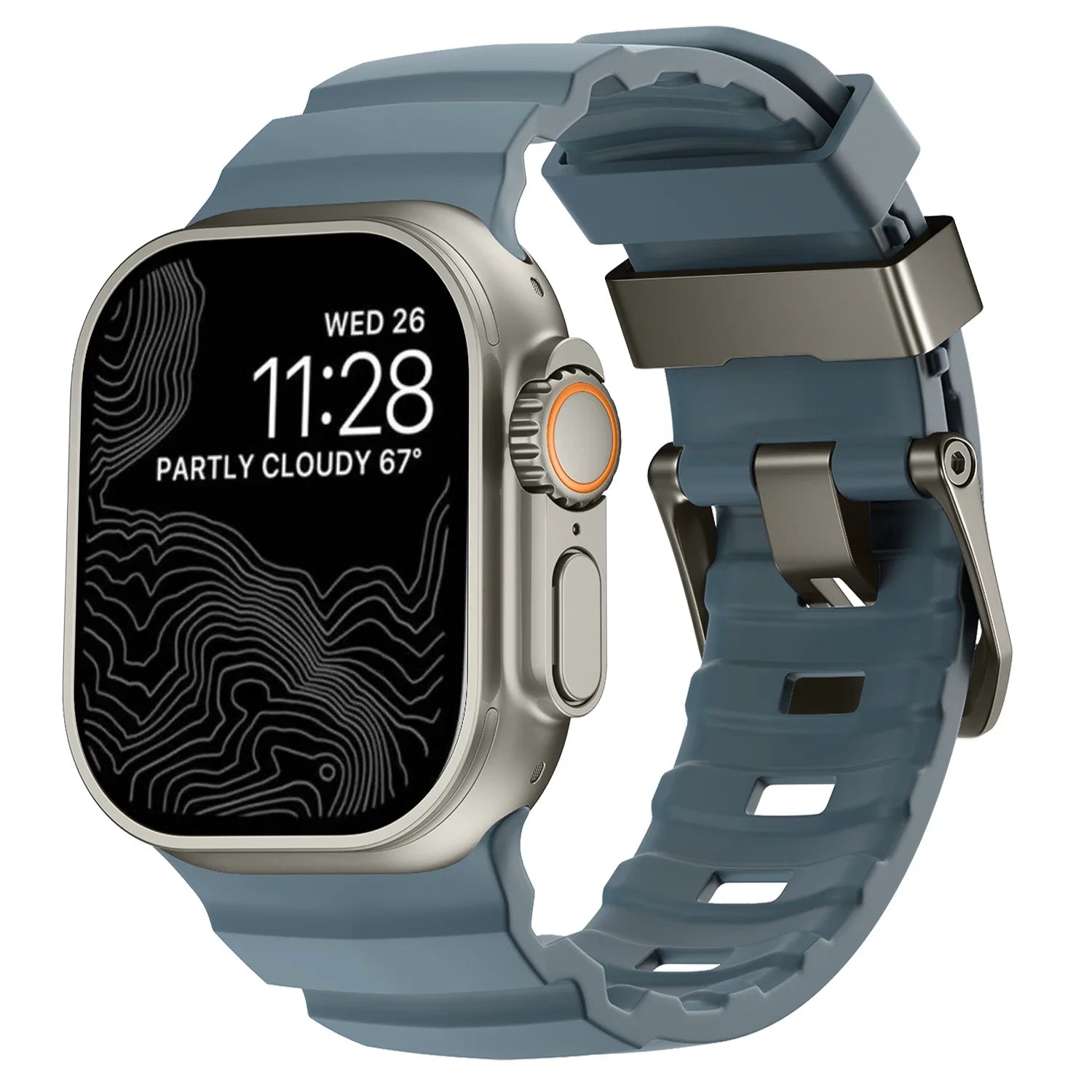 Vervangende band voor Apple Watch van dik blauw silicone