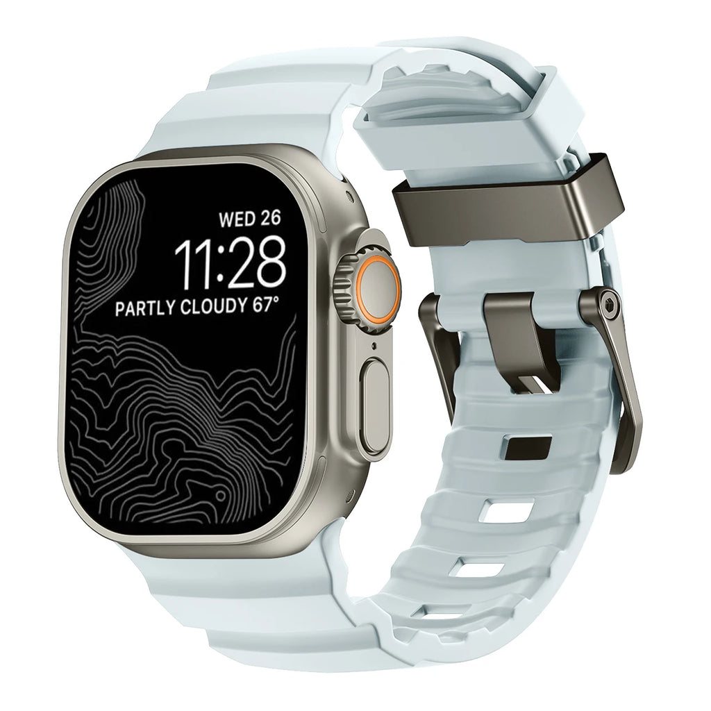 Vervangende band voor Apple Watch van dik blauw silicone