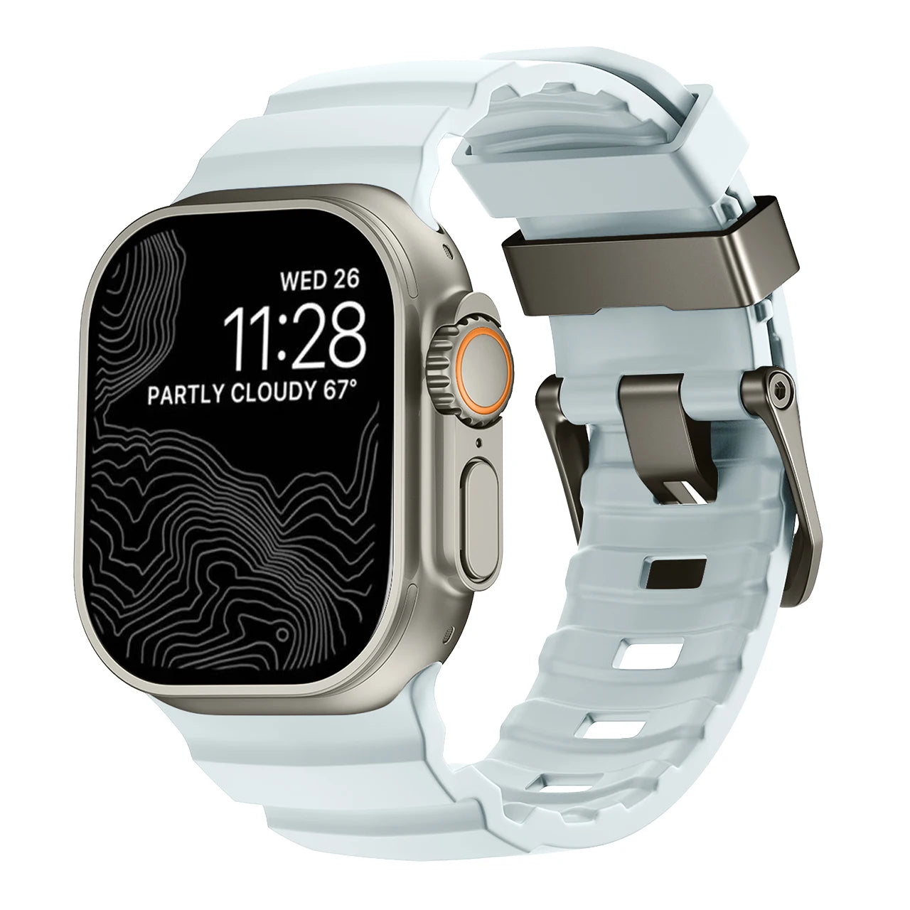 Vervangende band voor Apple Watch van dik blauw silicone