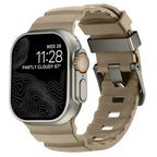 Vervangende band voor Apple Watch van dik bruin silicone