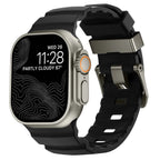 Vervangende band voor Apple Watch van dik zwart silicone