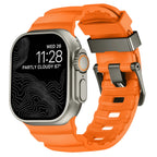 Vervangende band voor Apple Watch van dik oranje silicone