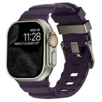 Vervangende band voor Apple Watch van dik paars silicone