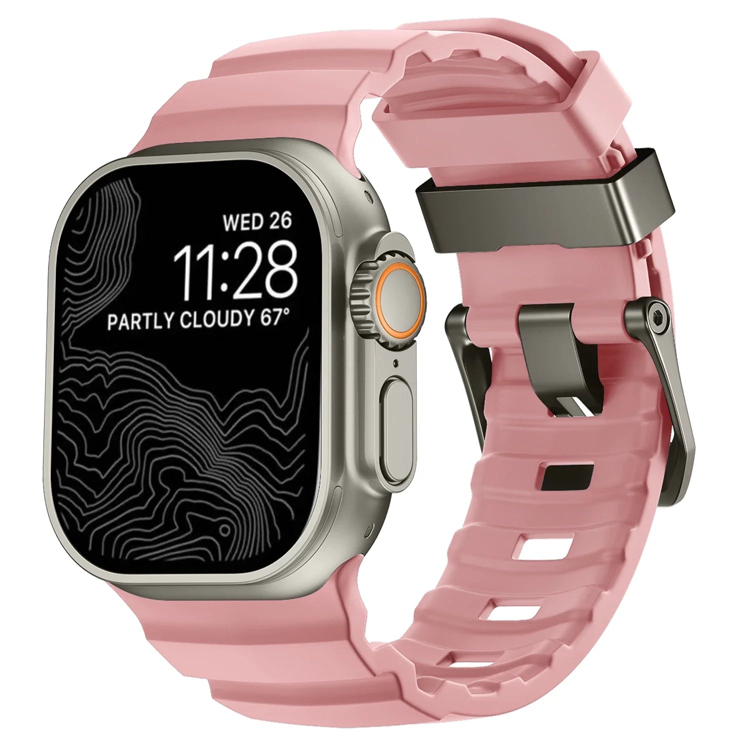 Vervangende band voor Apple Watch van dik roze silicone