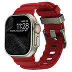 Vervangende band voor Apple Watch van dik rood silicone