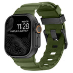 Vervangende band voor Apple Watch van dik groen silicone