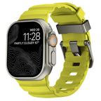 Vervangende band voor Apple Watch van dik groengeel silicone