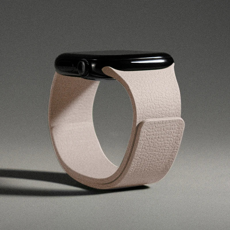 Vervangende band voor Apple Watch in magnetisch siliconen beige