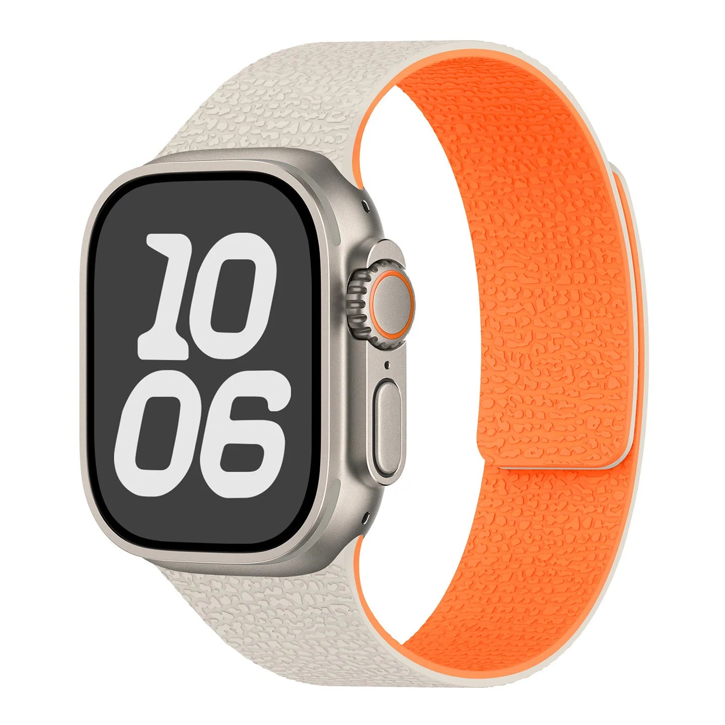 Vervangende band voor Apple Watch in magnetisch siliconen beige oranje