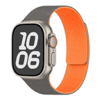 Vervangende band voor Apple Watch in magnetisch siliconen grijs oranje