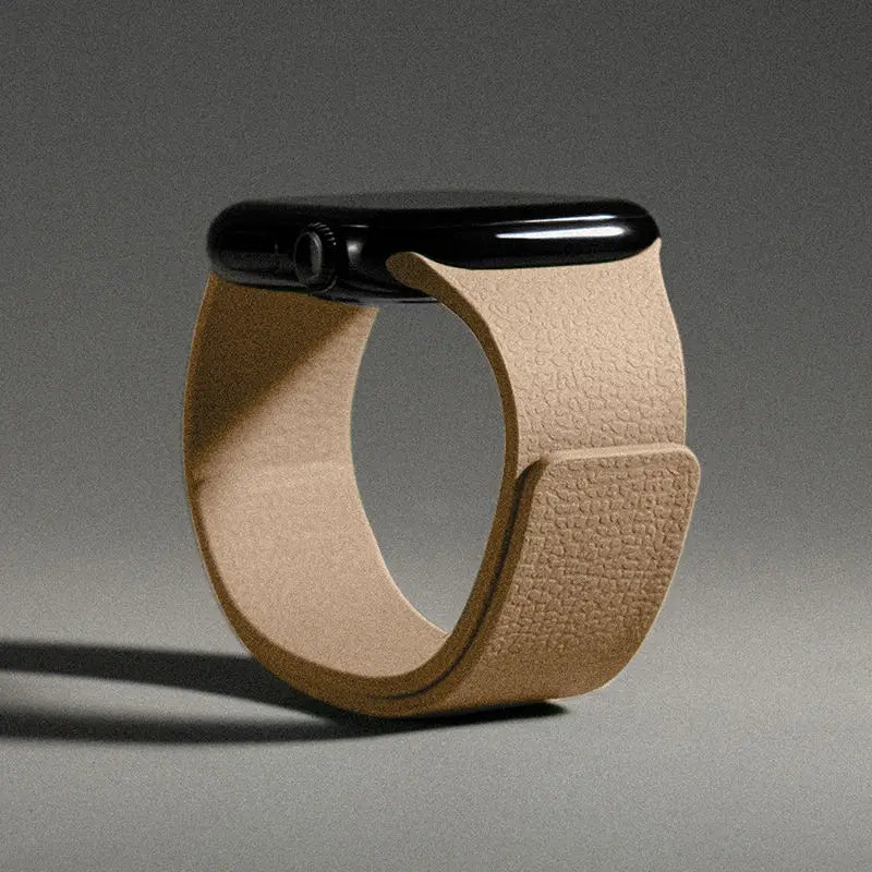 Vervangende band voor Apple Watch in magnetisch siliconen bruin
