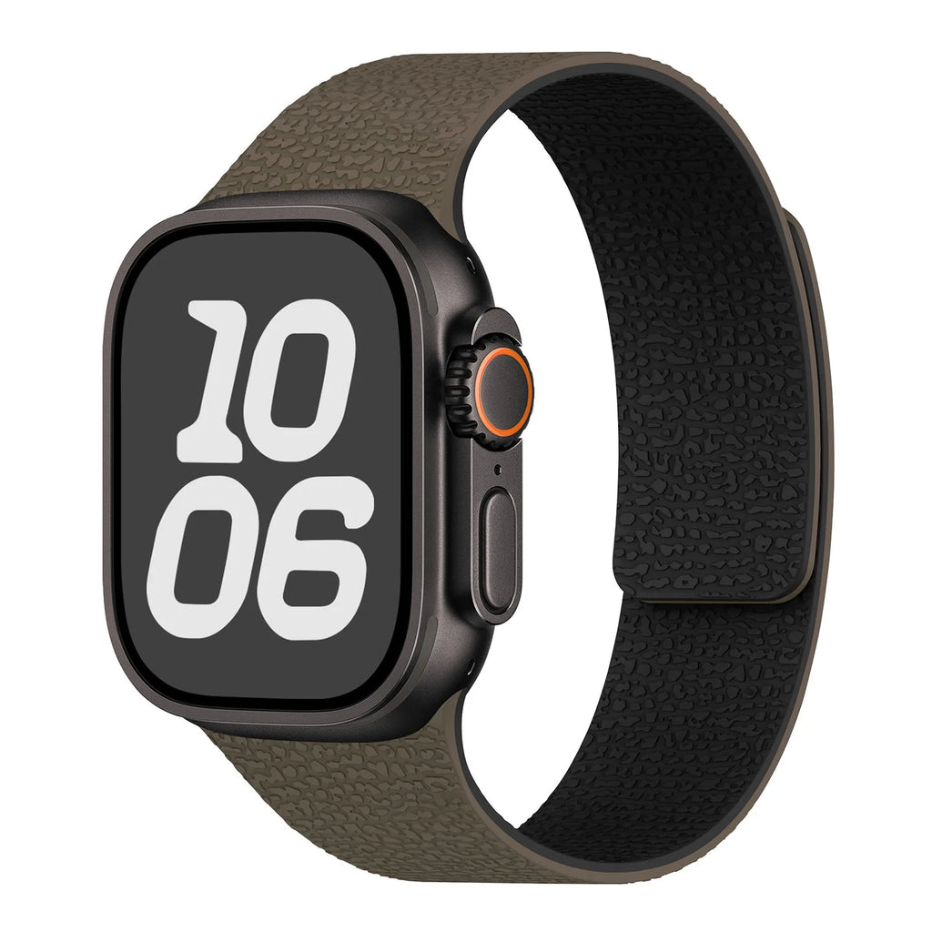 Vervangende band voor Apple Watch in magnetisch siliconen bruin zwart