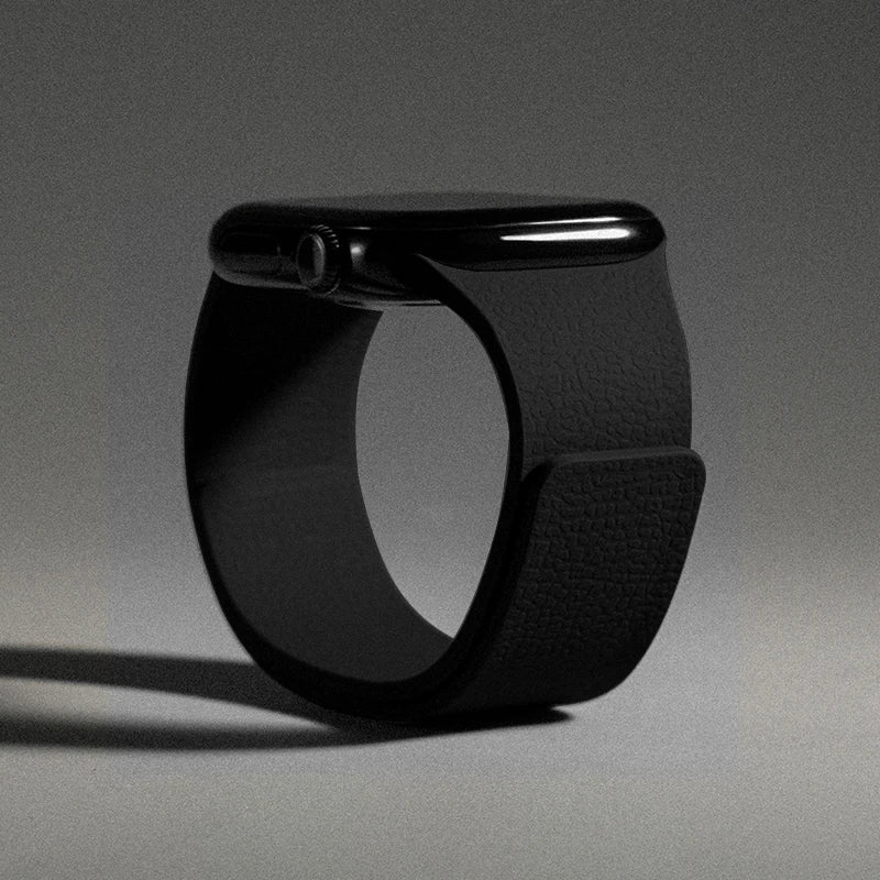 Vervangende band voor Apple Watch in magnetisch siliconen zwart