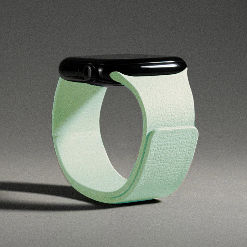 Vervangende band voor Apple Watch in magnetisch siliconen muntgroen