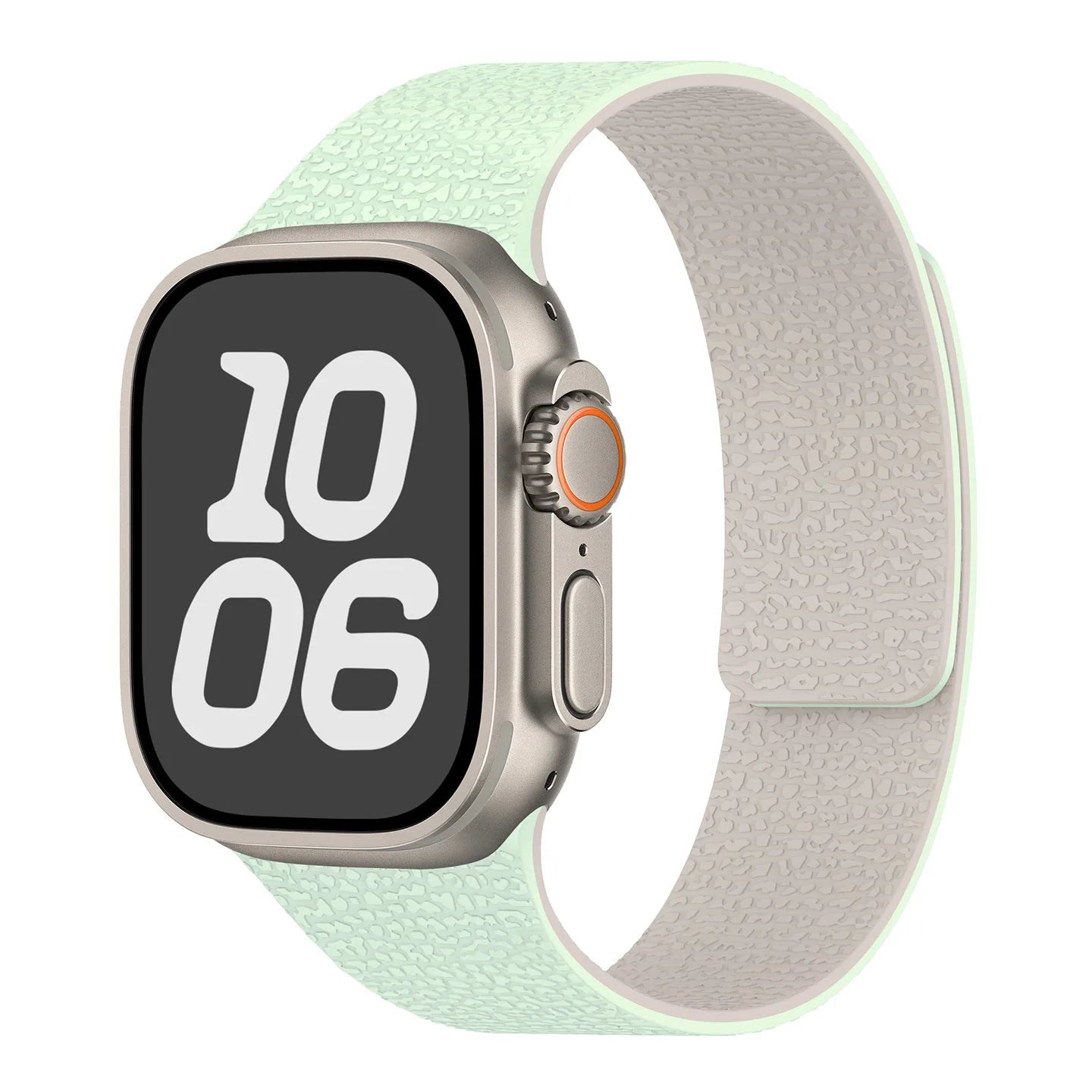 Vervangende band voor Apple Watch in magnetisch siliconen muntgroen wit
