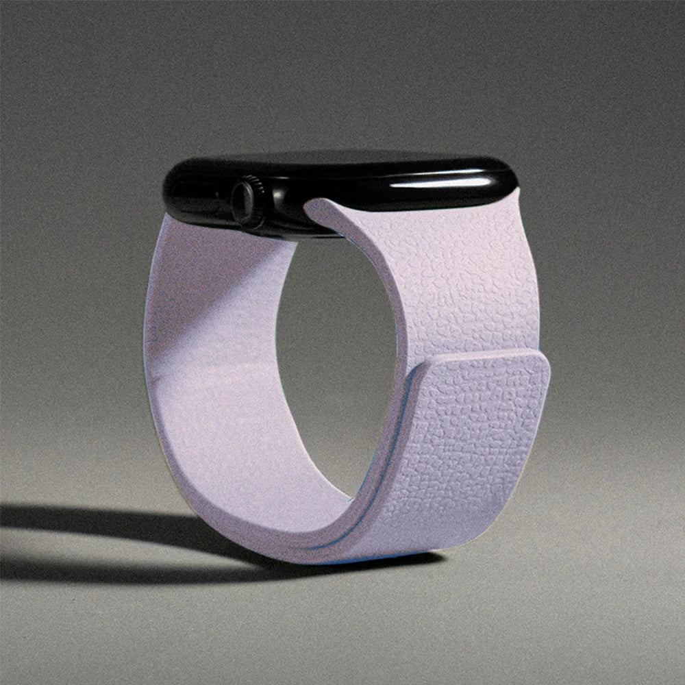 Vervangende band voor Apple Watch in magnetisch siliconen paars